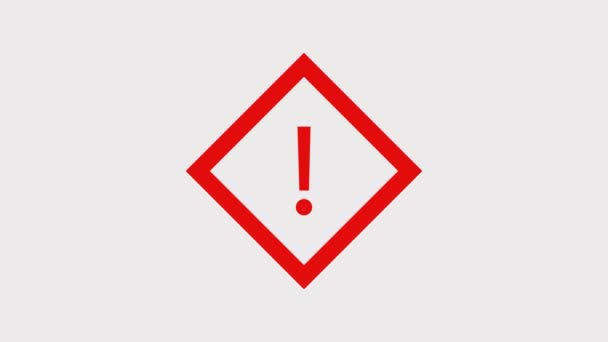 Знак Предупреждения Опасности — стоковое видео