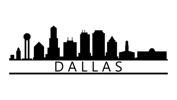 Horizonte Cidade Dallas Animação Gráfica Movimento Vídeo — Vídeo de Stock