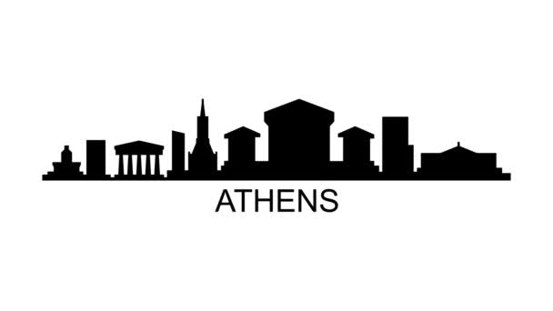Ville Athènes Skyline Animation Vidéo Motion Graphique — Video