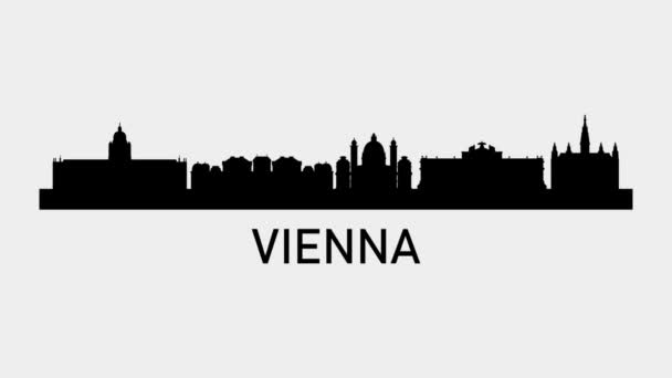 Ciudad Viena Skyline Animación Gráfica Vídeo Movimiento — Vídeos de Stock