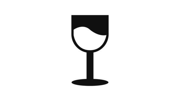 Wein Glas Ikone Grafik Design — Stockvideo