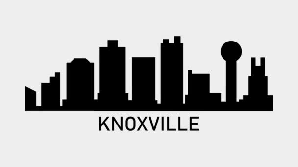 Horizonte Cidade Knoxville Animação Gráfica Movimento Vídeo — Vídeo de Stock