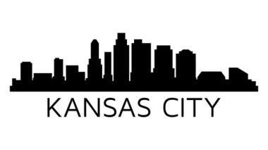 Kansas City silueti. Video hareketi grafik canlandırması. 