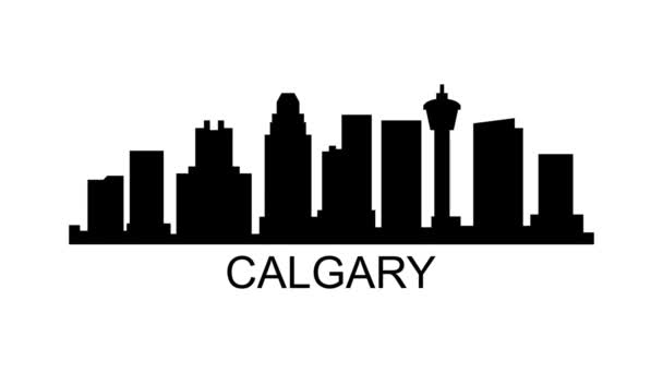 Skyline Calgary City Animazione Grafica Movimento Video — Video Stock