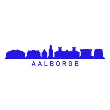 Aalborg şehir silüeti, vektör illüstrasyonu