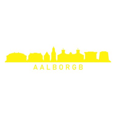 Aalborg şehir silüeti, vektör illüstrasyonu