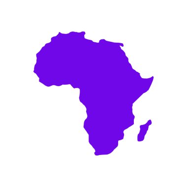 Afrika ikonunun mor haritası. Vektör İllüstrasyonu beyaz arkaplanda izole edildi