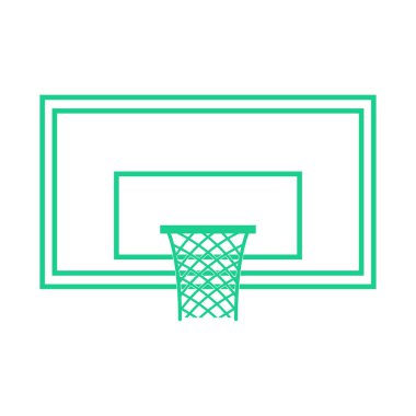 yeşil basketbol potası ikonu, vektör illüstrasyonu