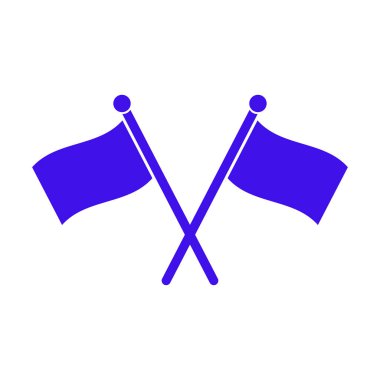 Beyaz arkaplan vektör illüstrasyonunda mavi çapraz bayraklar