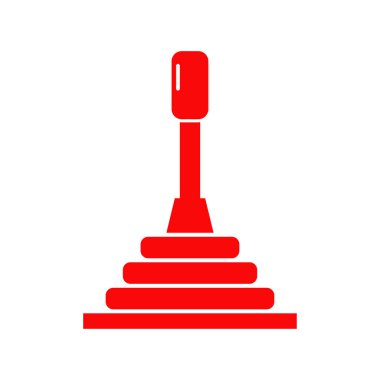 kırmızı vites değiştirici simgesi, vektör illüstrasyonu 