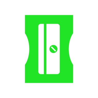 yeşil kalem açacağı düz simge, vektör illüstrasyonu