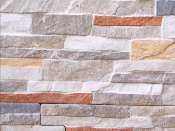 Kamienna Struktura Ścian Kamienne Tło Tekstura — Wideo stockowe