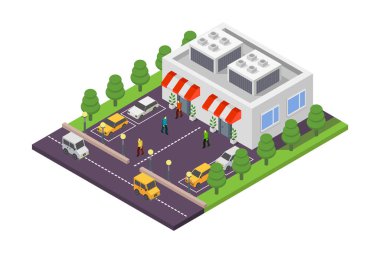 Beyaz arkaplanda alışveriş merkezi simgesi