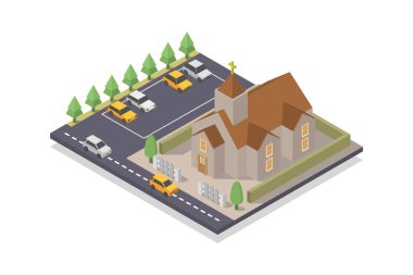 Beyaz arka plan üzerinde Kilise kutsal kişilerin resmi