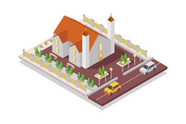 Beyaz arka plan üzerinde Kilise kutsal kişilerin resmi