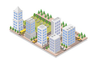 Beyaz arkaplanda şehir simgesi