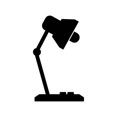 Beyaz arkaplanda masa lambası simgesi