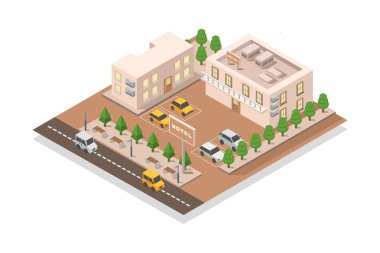 Vektör ile gösterilen Isometric motel