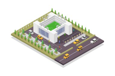 Beyaz arka planda gösterilen Isometric stadyumu