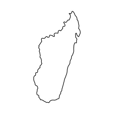 Beyaz arkaplanda madagaskar haritası web simgesi