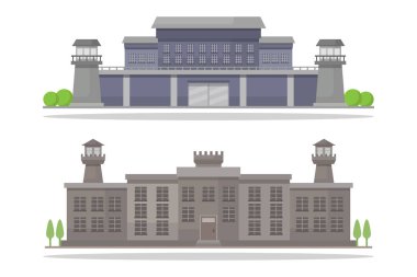 Cezaevi binaları vektör ile gösterilmiştir