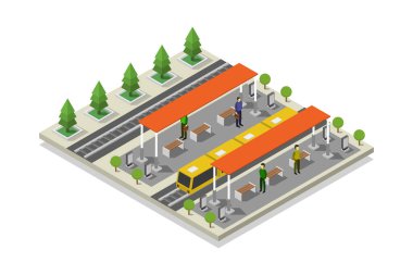 Beyaz arkaplanda tren istasyonu web simgesi