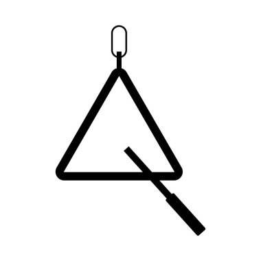 Beyaz arkaplanda üçgen müzik ağı simgesi