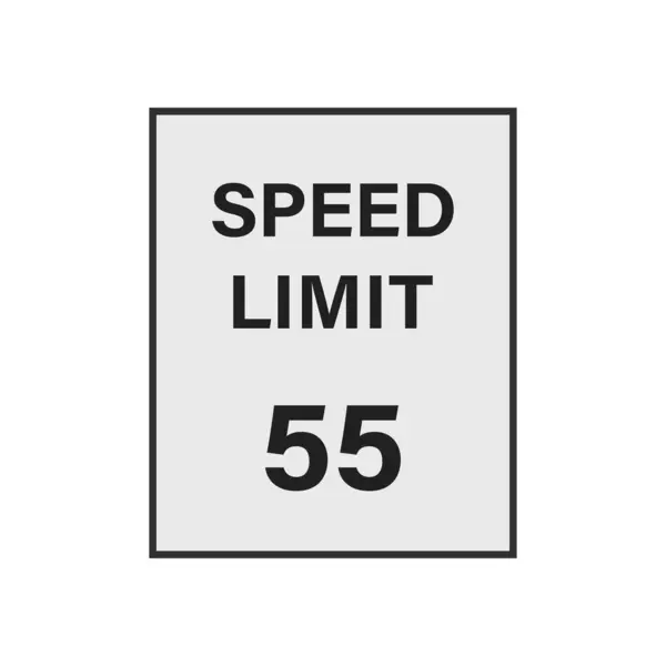 stock vector speed limit 55 web icon on white background