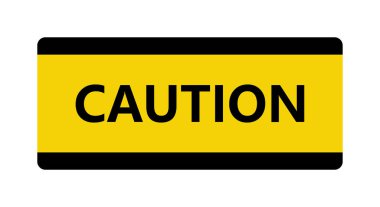 Beyaz arkaplanda sarı uyarı etiketi 