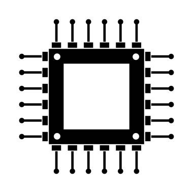 Web için basit bir mikroçip vektör simgesi çizimi