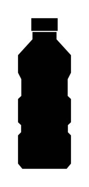 Beyaz arkaplanda şişe simgesi, vektör illüstrasyonu