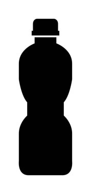 Beyaz arkaplanda şişe simgesi, vektör illüstrasyonu