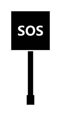 SOS vektör düz simgesi 