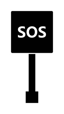 SOS vektör düz simgesi 