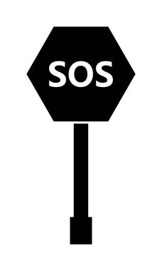 SOS vektör düz simgesi 