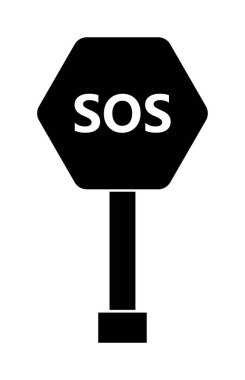 SOS vektör düz simgesi 