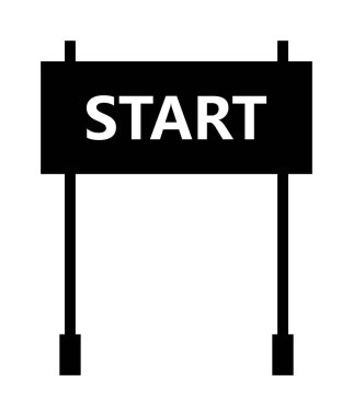 başlangıç işareti vektör illüstrasyonunu başlat