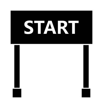 başlangıç işareti vektör illüstrasyonunu başlat