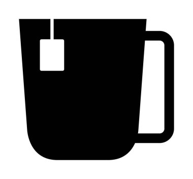 çay fincanı simgesi, vektör illüstrasyonu