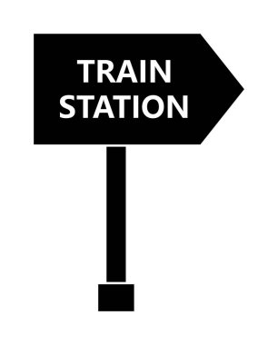 Beyaz arkaplanda tren istasyonu tabelası izole edildi