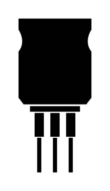 transistör simgesi, düz katı biçim