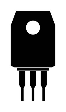 transistör simgesi, düz katı biçim