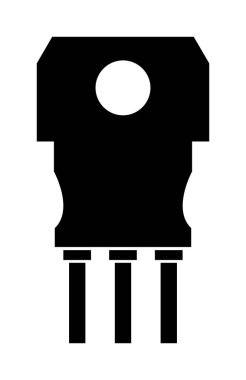 transistör simgesi, düz katı biçim