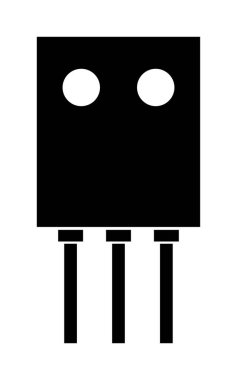 transistör simgesi, düz katı biçim
