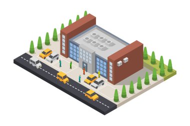 Alışveriş merkezi beyaz arkaplanda gösterilmiştir