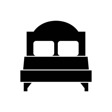 beyaz arkaplan vektör illüstrasyonunda yatak simgesi