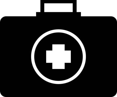 İlk yardım çantası simgesi, vektör tasarımı