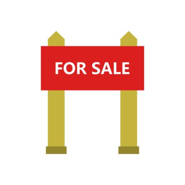 ev satışı simgesi, düz stil