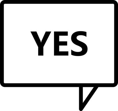 evet baloncuk simgesi, vektör illüstrasyonu