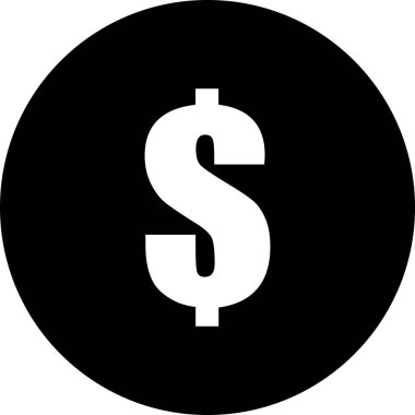 Dolar düz vektör simgesi